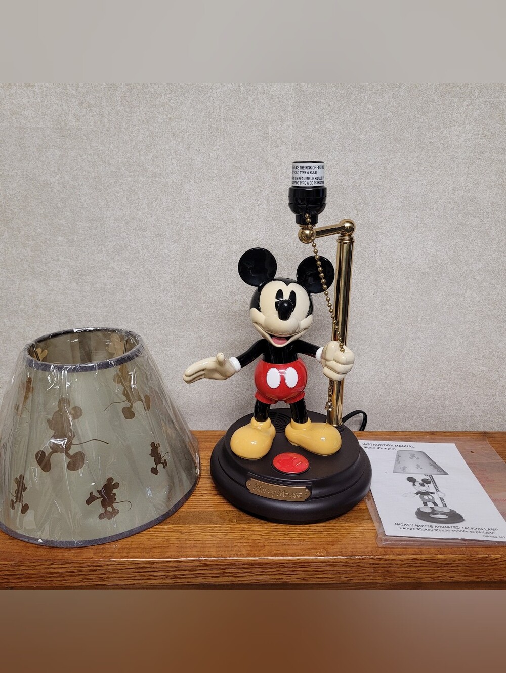 Vintage Disney Mickey Mouse Animated Talking Lamp King America NWT - Picture 15 of 15